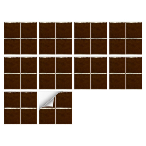 Kanagawa Brown Provence Wall Stickers Peel and Stick, Waterproof, Perfect for Kitchen, Bathroom, Stairs, and Backsplash