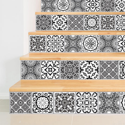 Classic black and white: the eternal elegance of tile stickers