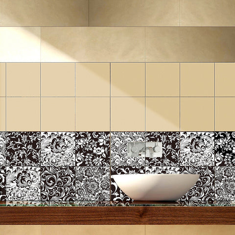 Classic black and white: the eternal elegance of tile stickers