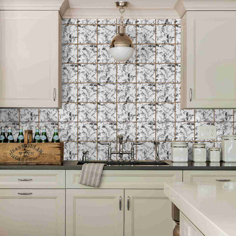 Provence Style Wall Tile Stickers High-Quality Peel and Stick, Removable and Waterproof, Set of 10, Perfect for Kitchen and Bathroom