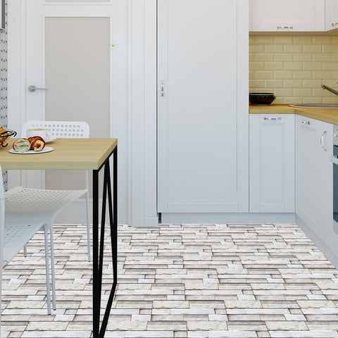 Peel and Stick Marble Floor Tiles White and Light Grey Scandinavian Style