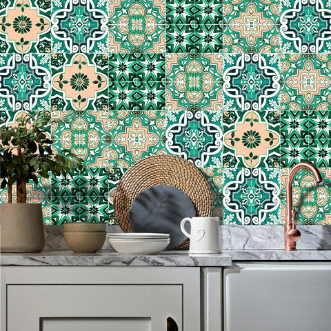 Fresh Green Charm: The Natural Style of Tile Stickers