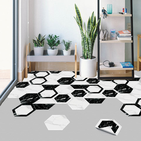 Hexagonal tiles: simplicity and nature dance together, full of modern atmosphere