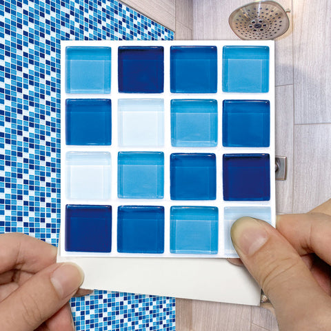 Blue Stone Wallpaper Stonelike Mosaic Wall Tiles Fresh Sticker Peel and Stick