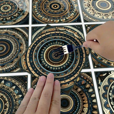 Deep blue-brown tone: the mysterious art of tile stickers