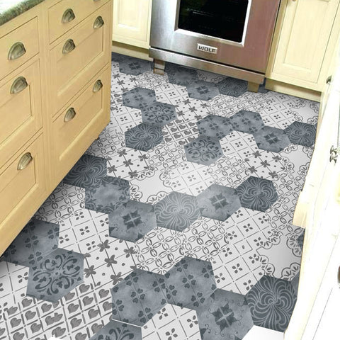 Hexagonal retro tiles: traditional elements, creative interpretation