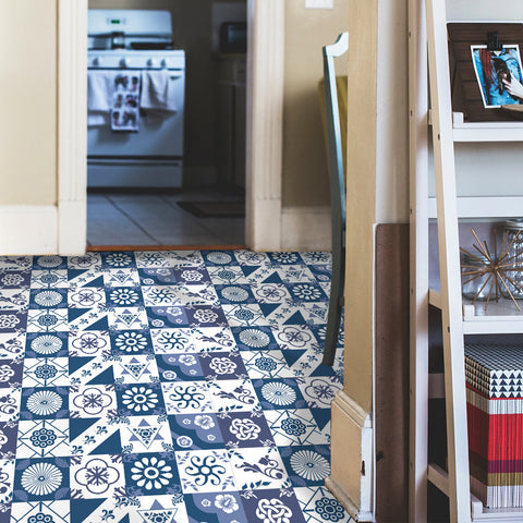 Blue and white rhyme - Japanese simple tile stickers
