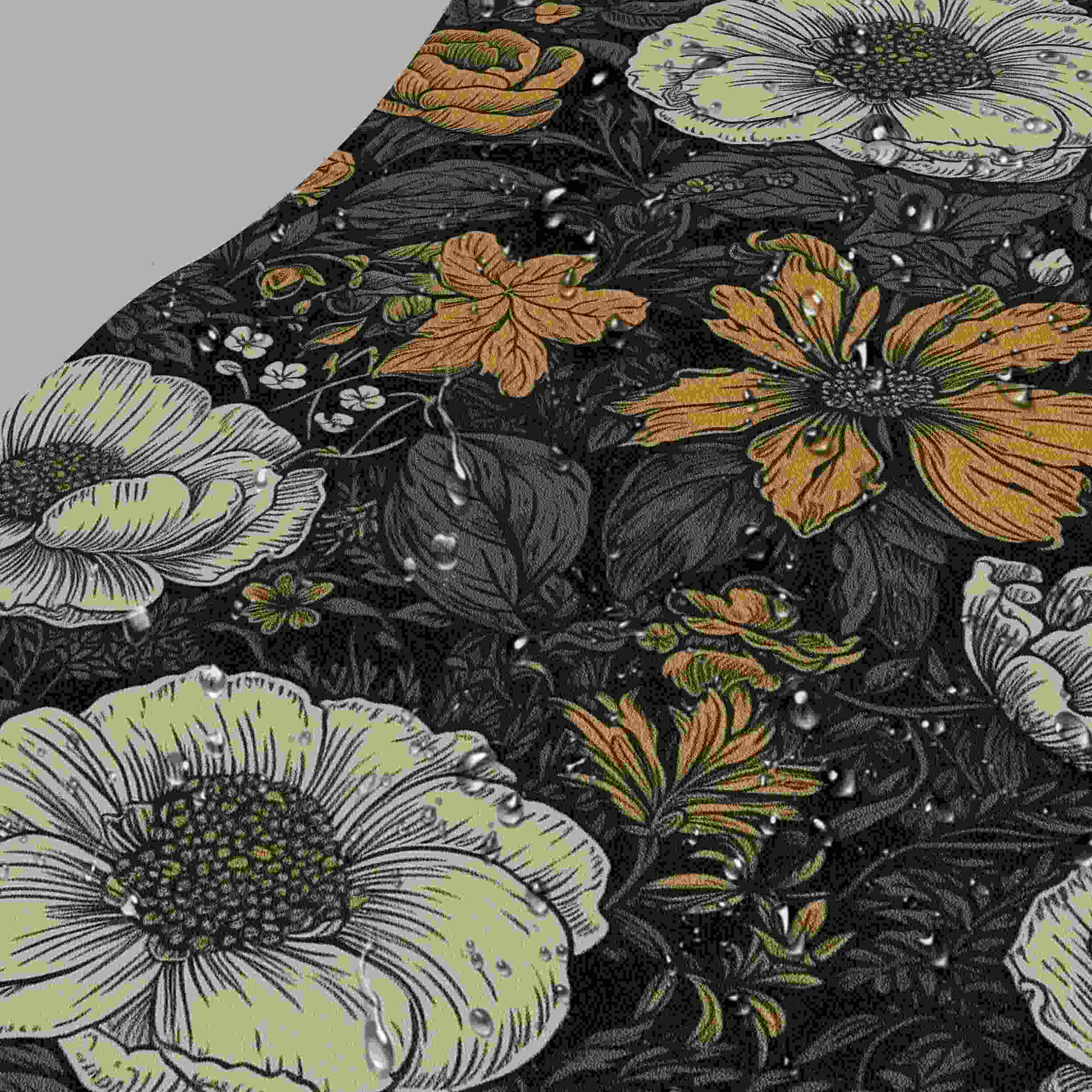 dark floral wallpaper waterproof