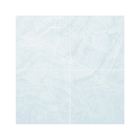 Light Blue Marble Mirrored Floor Sticker Fresh Easy Installation