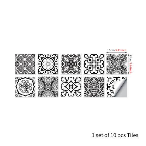 Classic black and white: the eternal elegance of tile stickers