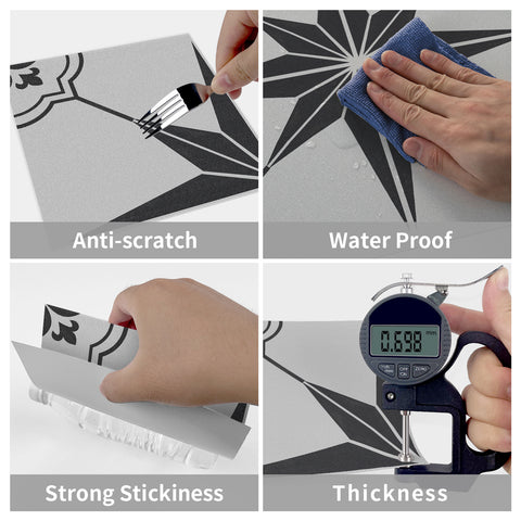 Gray and White Creative Thickened Frosted Floor Sticker