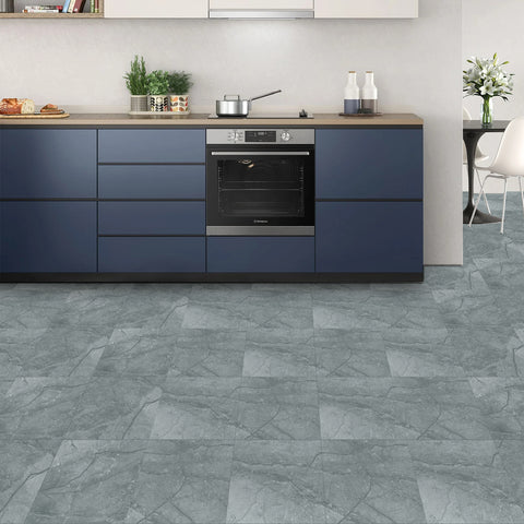 Light Blue Marble Textured Peel and Stick Floor Tile Easy to Apply Minimalist