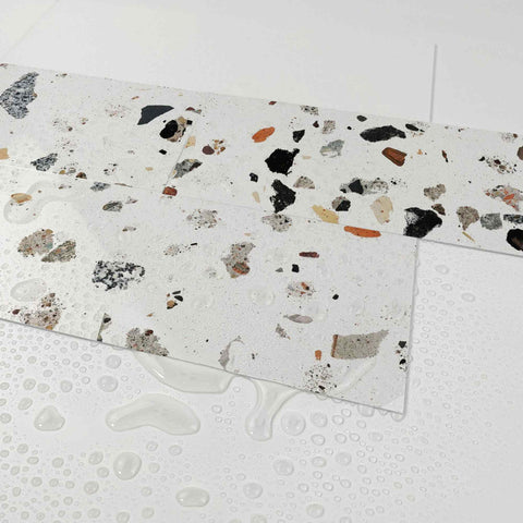 Earthy Terrazzo Mix Peel and Stick Tile Stickers for Kitchen Backsplash and Bathroom