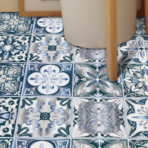 Fresh blue and white: the elegant beauty of tile stickers