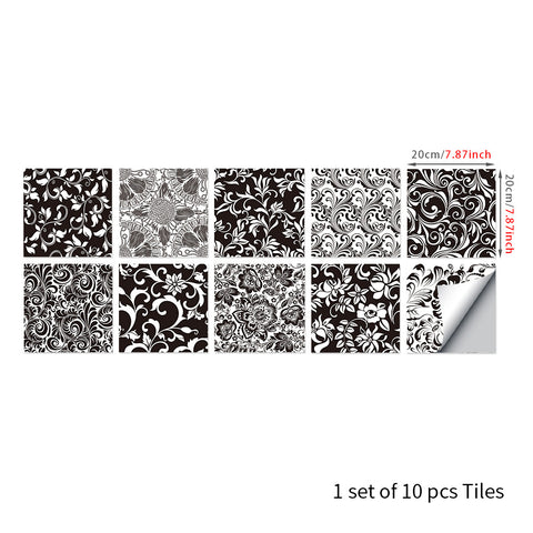 Classic black and white: the eternal elegance of tile stickers