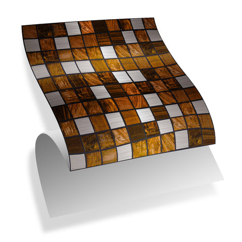 Silver Brown Wood Grain: Warm Countryside Tile Sticker