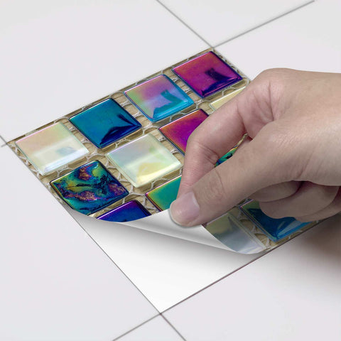 DIY Peel and Stick Tiles with Crystal Mosaic, Waterproof and Self-Adhesive for Home, Kitchen, and Bathroom