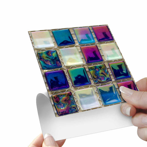 DIY Peel and Stick Tiles with Crystal Mosaic, Waterproof and Self-Adhesive for Home, Kitchen, and Bathroom