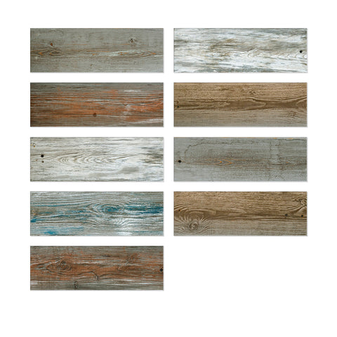 Multi-Color Rustic Wood Panel Wallpaper