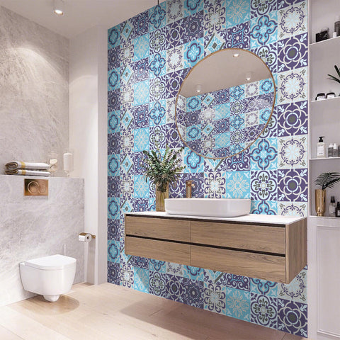 Fresh blues - Mediterranean style tile stickers