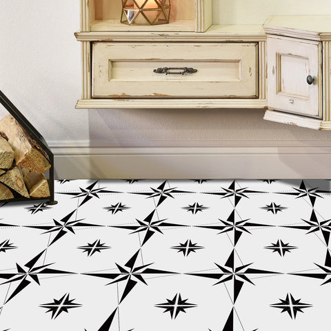 Removable Flooring Kitchen Tile, Decal Changing Table Tile Paste Wall Sticker for Home Removable Tile Sticker Eight-Pointed Star PVC, 5pcs