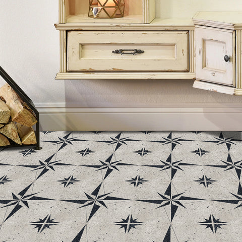 Removable Flooring Kitchen Tile, Decal Changing Table Tile Paste Wall Sticker for Home Removable Tile Sticker Eight-Pointed Star PVC, 5pcs