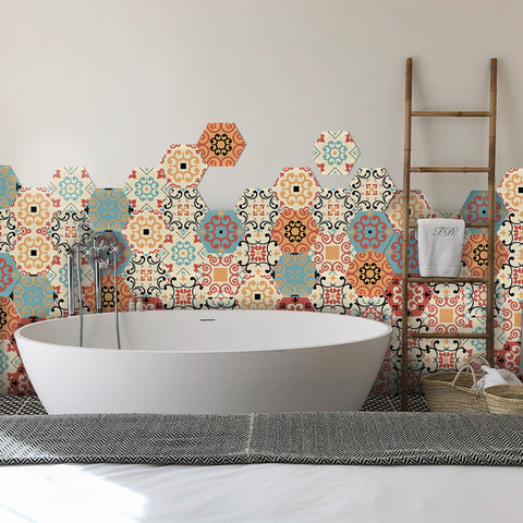 Geometric tiles integrating oriental culture: full of artistic sense