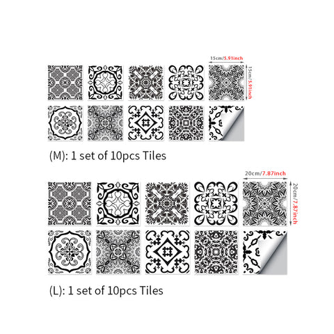 Classic black and white: the eternal elegance of tile stickers