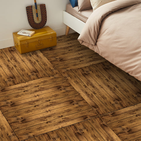 Brown Sassafras Wood Grain Peel and Stick Flooring