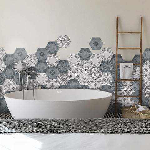 Hexagonal retro tiles: traditional elements, creative interpretation