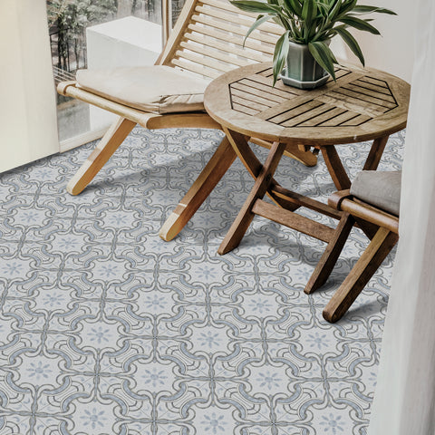 Blue gray retro, encounter the beauty of Scandinavian art flooring