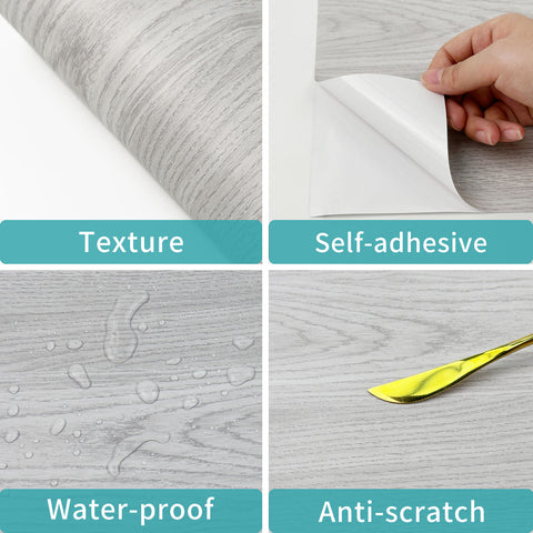 Waterproof Off-White Wooden Wallpaper