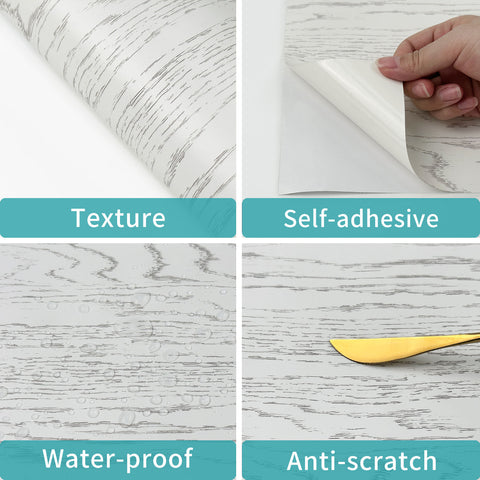 Whitewashed Oak Grain Wallpaper