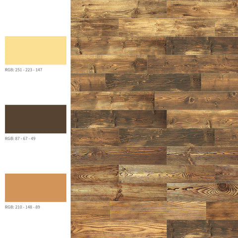 Frosted Foam Tile Sticker (Brown And Grey) 24pcs Peel and Stick Wallpaper Ancient European Wood-Grain Style Wall Decor