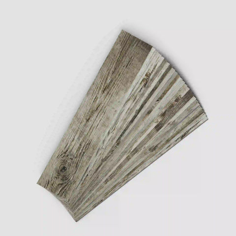 Frosted Foam Tile Sticker (Grey) 24pcs Peel and Stick Wallpaper Ancient European Wood-Grain Style Wall Decor