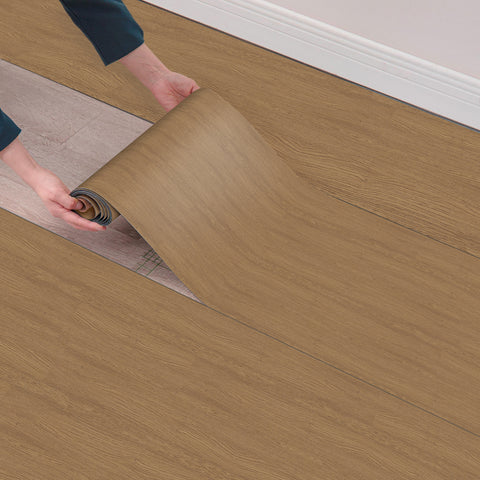 Natural Oak Edge Grain Vinyl Flooring Roll