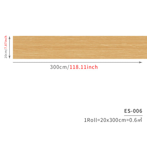 Realistic Wood Texture Vinyl Peel and Stick Floor Tile Size-8"×118" 20cm×300cm
