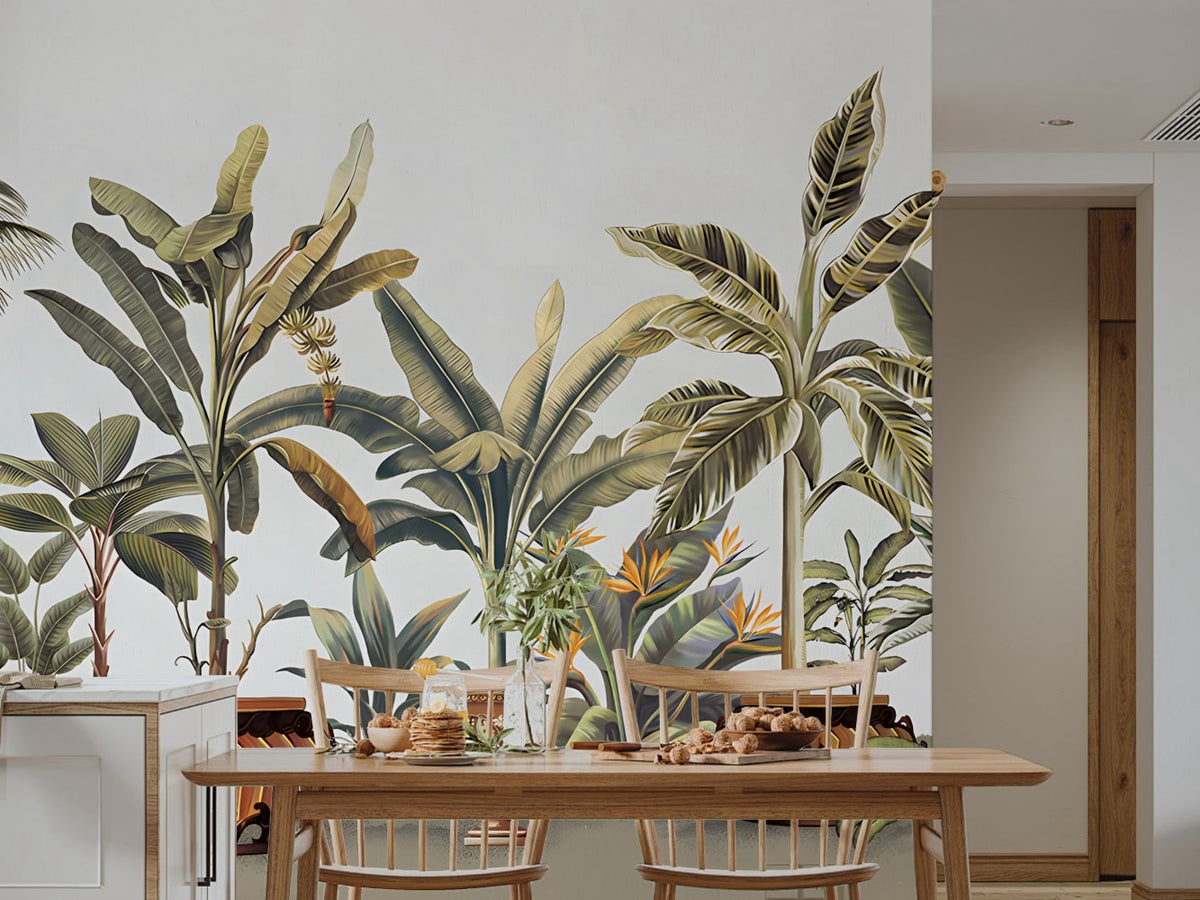 forest art wallpaper for dining room