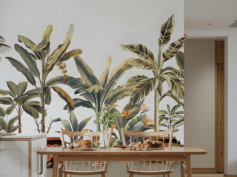 forest art wallpaper for dining room
