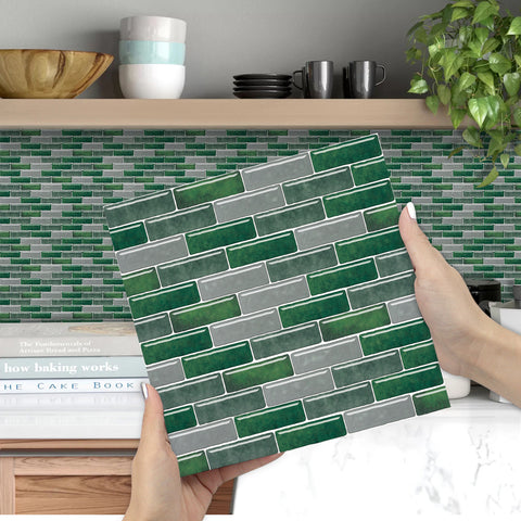 Green Stone Texture Wallpaper Tiles Stickers Peel and Stick