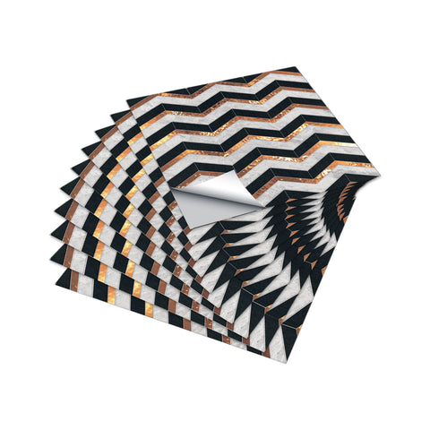 Black and Brown Wavy Line Stone Texture Wallpaper Tiles Stickers Peel and Stick