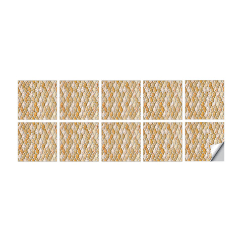 Orange Stone Like Texture Wallpaper Tiles Peel and Stick Wall Stickers Modern Warm