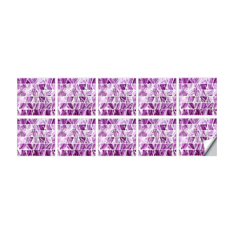 Purple and White Stone Texture Wallpaper Tiles Peel and Stick Wall Stickers