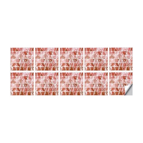 Light Red Stone Texture Wallpaper Tiles Peel and Stick Wall Stickers Passion and Elegant