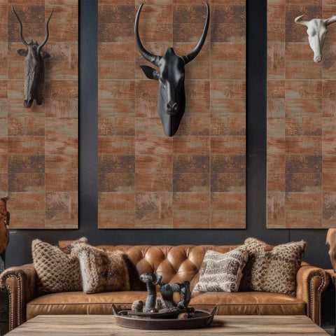Wood Grain Adhesive Tiles Waterproof Self-Adhesive Wall Tiles for Kitchen Bathroom Staircase Home Decoration