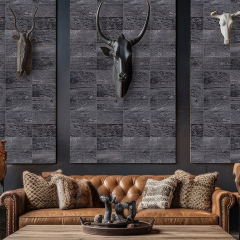 Stylish Dark Wood Effect Wallpaper - Easy Application for Home Decor