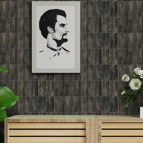 Dark Gray Wood Grain Wallpaper - Textured Peel and Stick Design