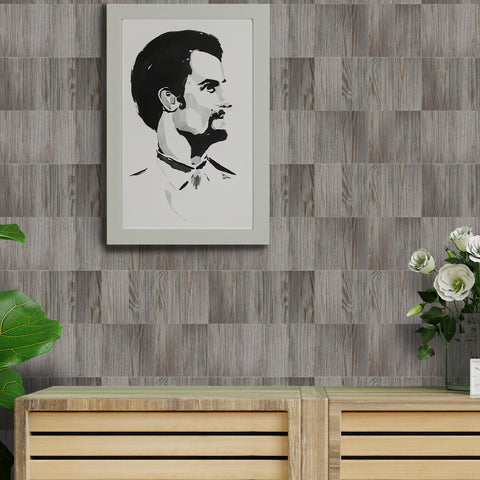 Textured Brown and Gray Wood Panel Wallpaper for Stylish Spaces