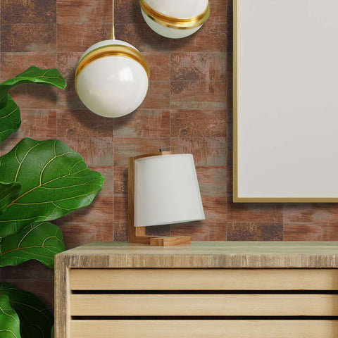 Wood Grain Adhesive Tiles Waterproof Self-Adhesive Wall Tiles for Kitchen Bathroom Staircase Home Decoration