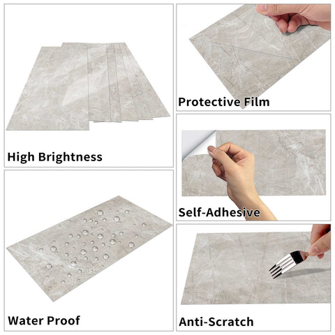 Waterproof Tile Stickers for Elegant Kitchen Backsplash and Durable Bathroom Walls